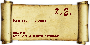 Kuris Erazmus névjegykártya